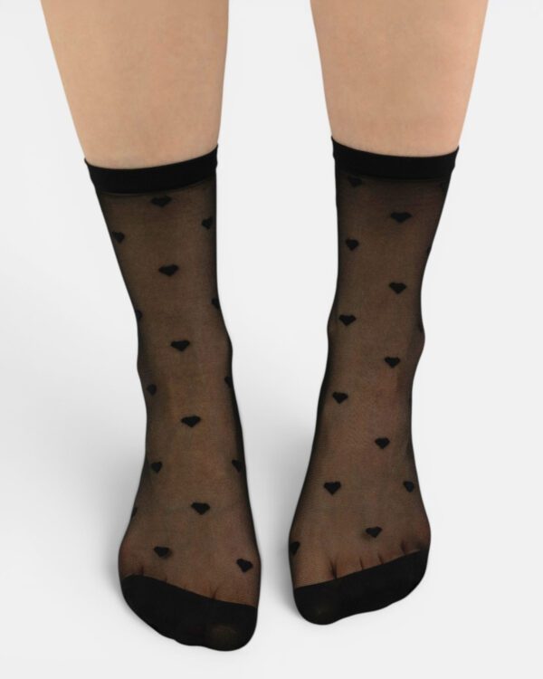 Șosete lycra cu inimioare Lady Fantasy